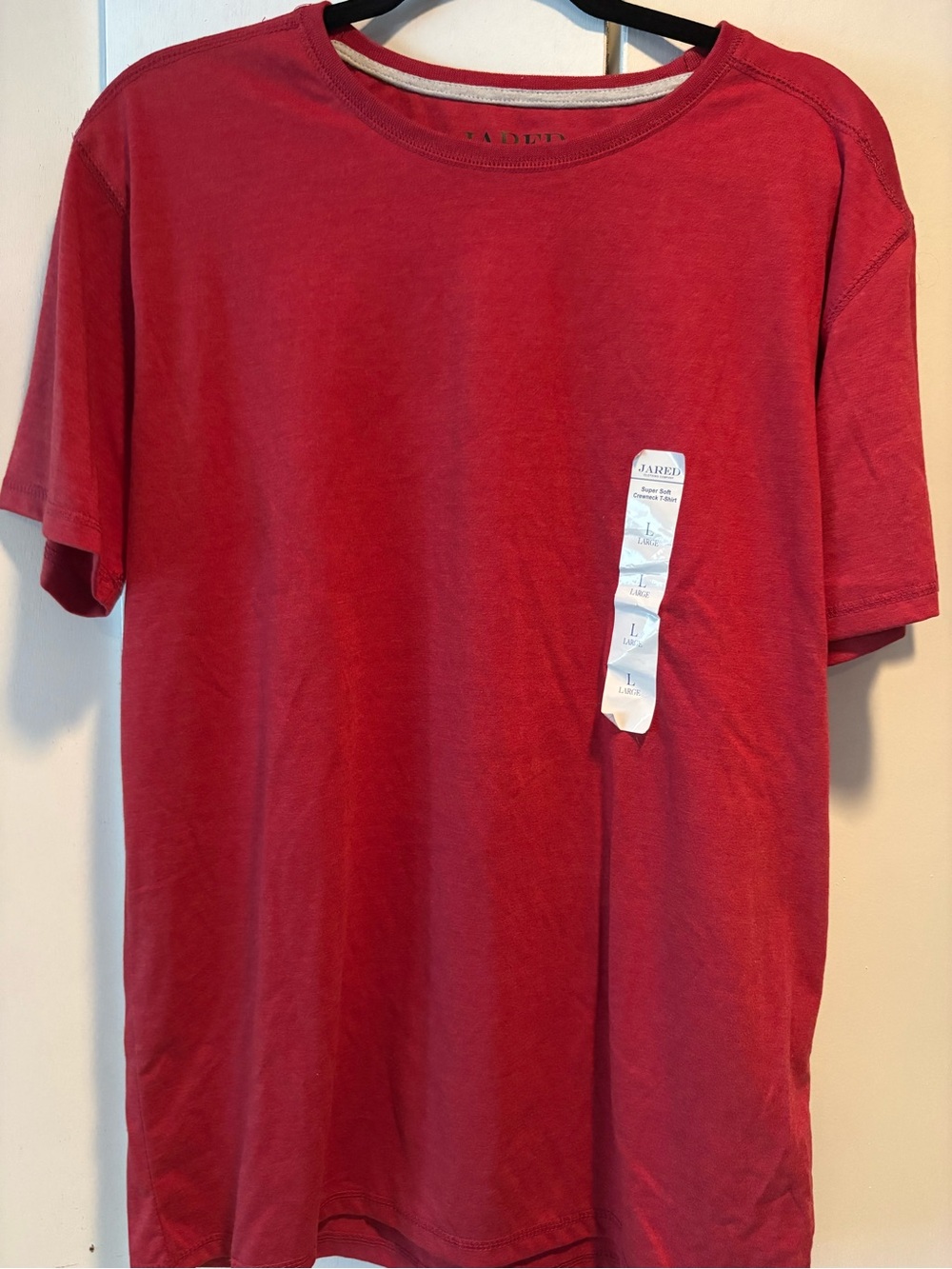 Jared Men's Red Crewneck T-Shirt - Unbranded